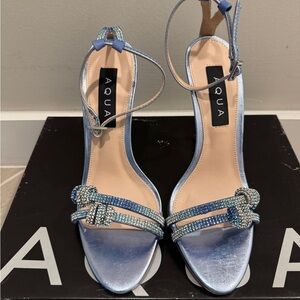 Aqua Shimmering Blue Heels